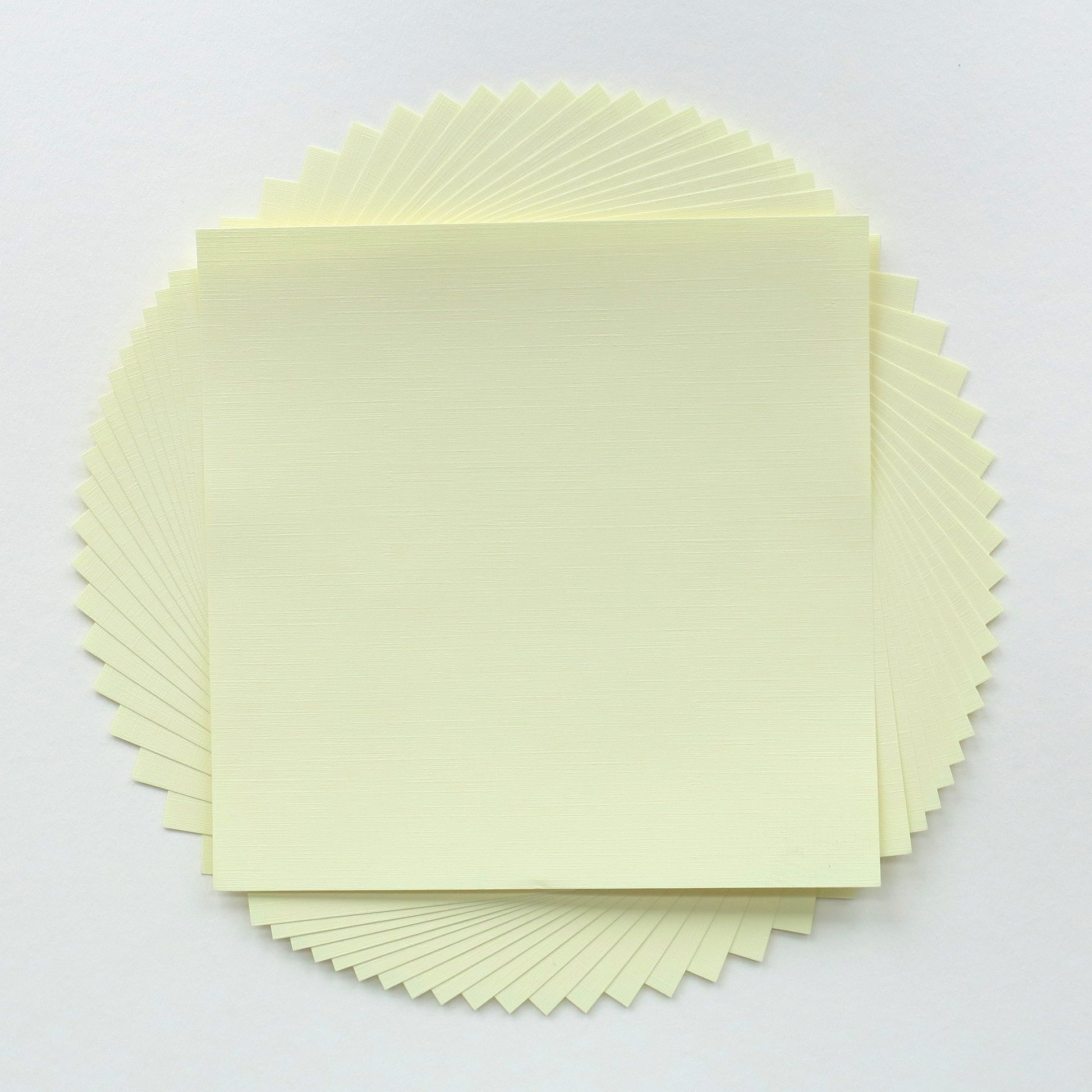 Pack of 20 Sheets 14x14cm Textured Linen Paper - Light Yellow - washi paper - Lavender Home London