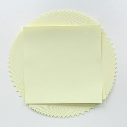 Pack of 20 Sheets 14x14cm Textured Linen Paper - Light Yellow - washi paper - Lavender Home London