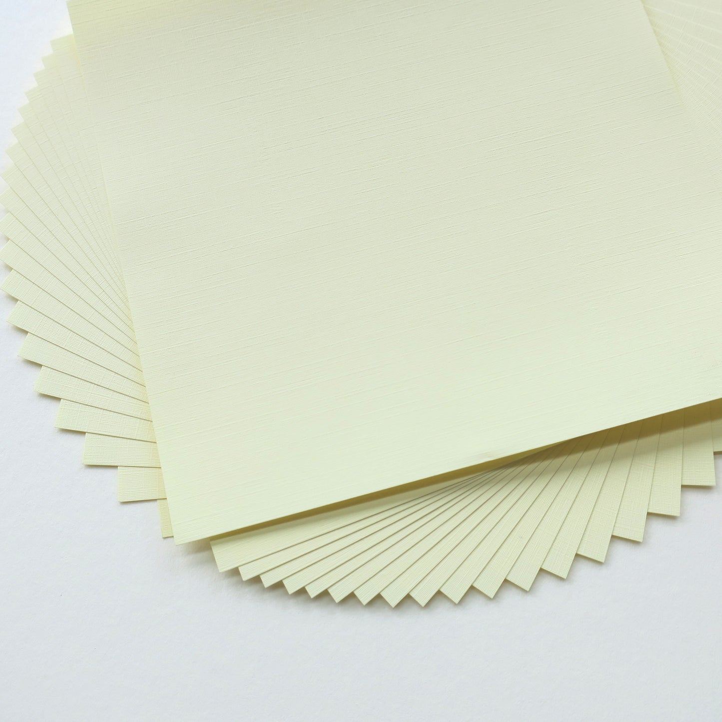 Pack of 20 Sheets 14x14cm Textured Linen Paper - Light Yellow - washi paper - Lavender Home London