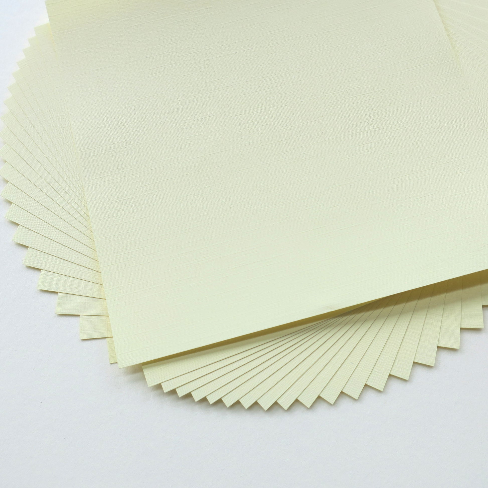 Pack of 20 Sheets 14x14cm Textured Linen Paper - Light Yellow - washi paper - Lavender Home London