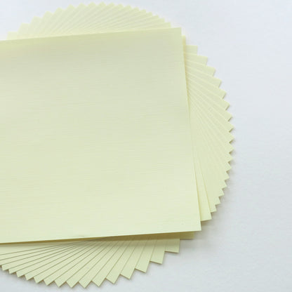 Pack of 20 Sheets 14x14cm Textured Linen Paper - Light Yellow - washi paper - Lavender Home London