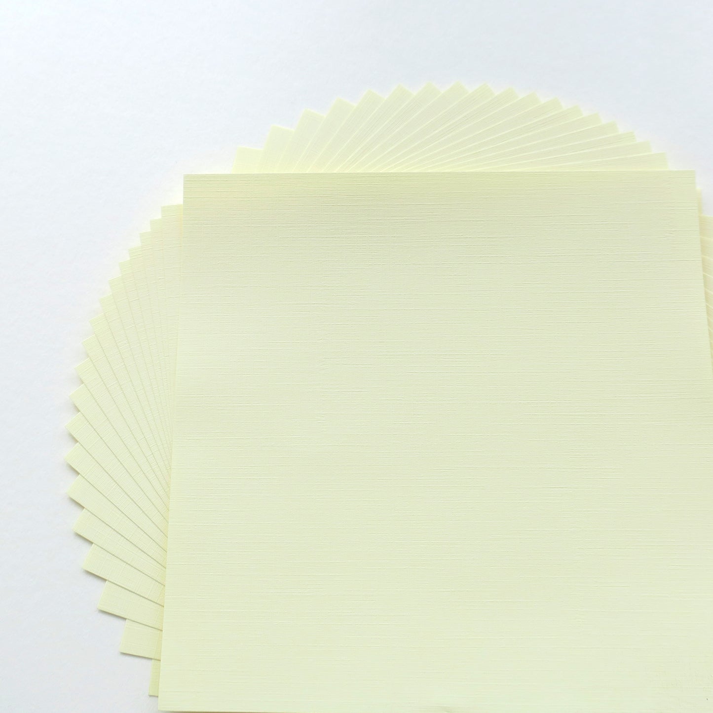 Pack of 20 Sheets 14x14cm Textured Linen Paper - Light Yellow - washi paper - Lavender Home London