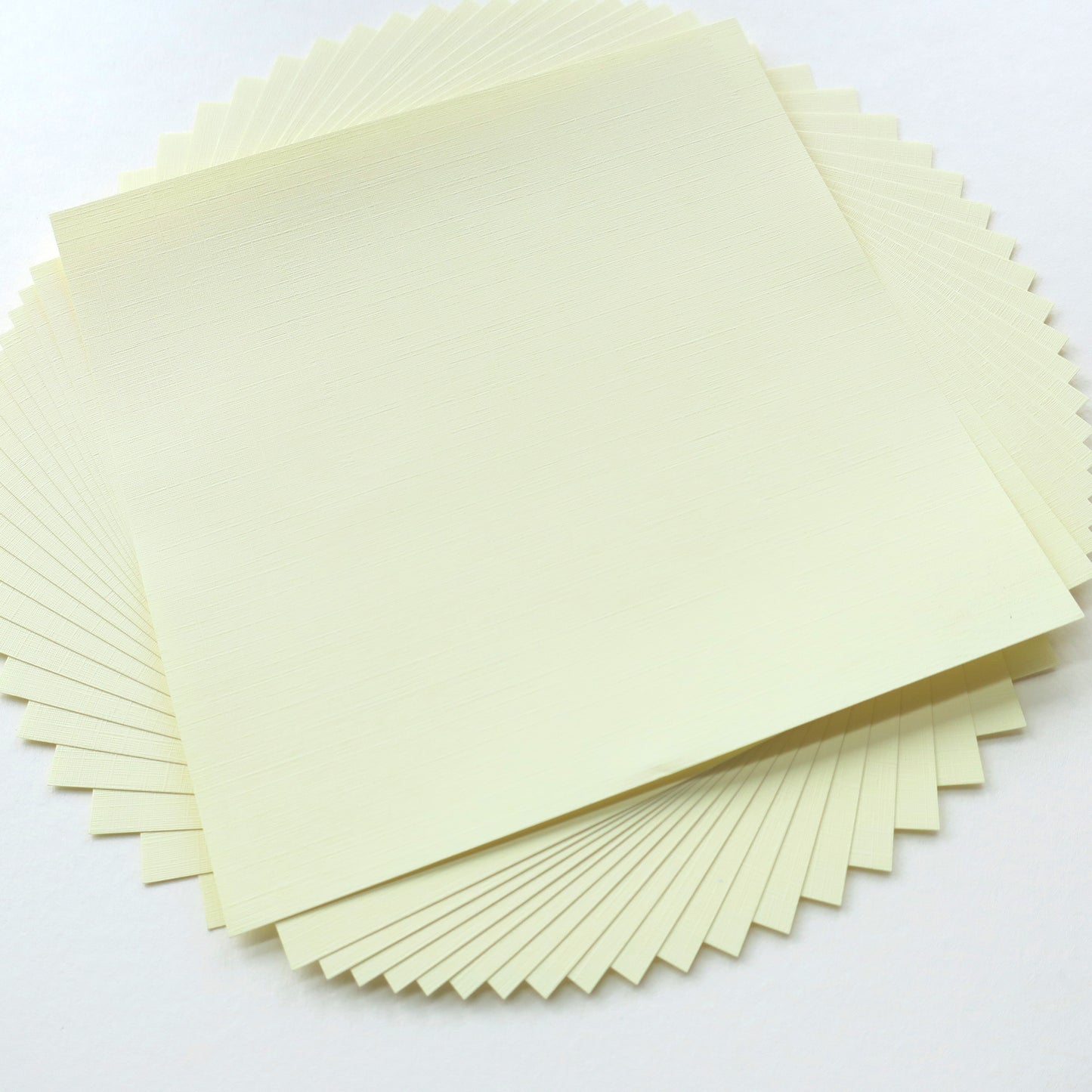 Pack of 20 Sheets 14x14cm Textured Linen Paper - Light Yellow - washi paper - Lavender Home London