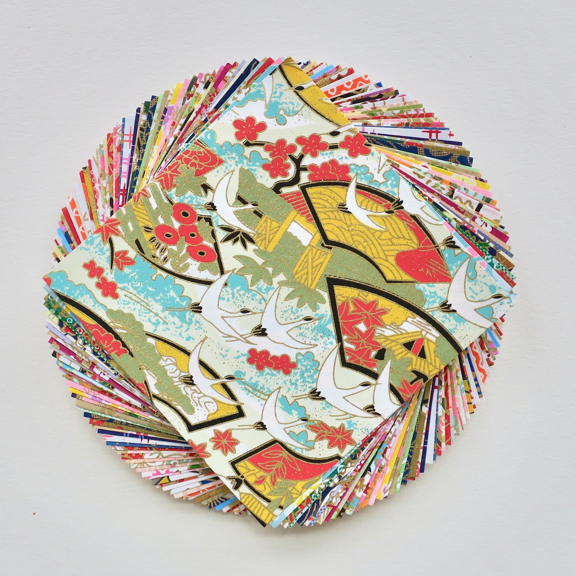 50 Sheets 14x14cm Yuzen Washi Origami Paper - Mixed Patterns - washi paper - Lavender Home London