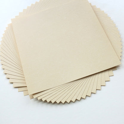Pack of 20 Sheets 14x14cm Textured Leathac Rouketsu - Eggshell - washi paper - Lavender Home London