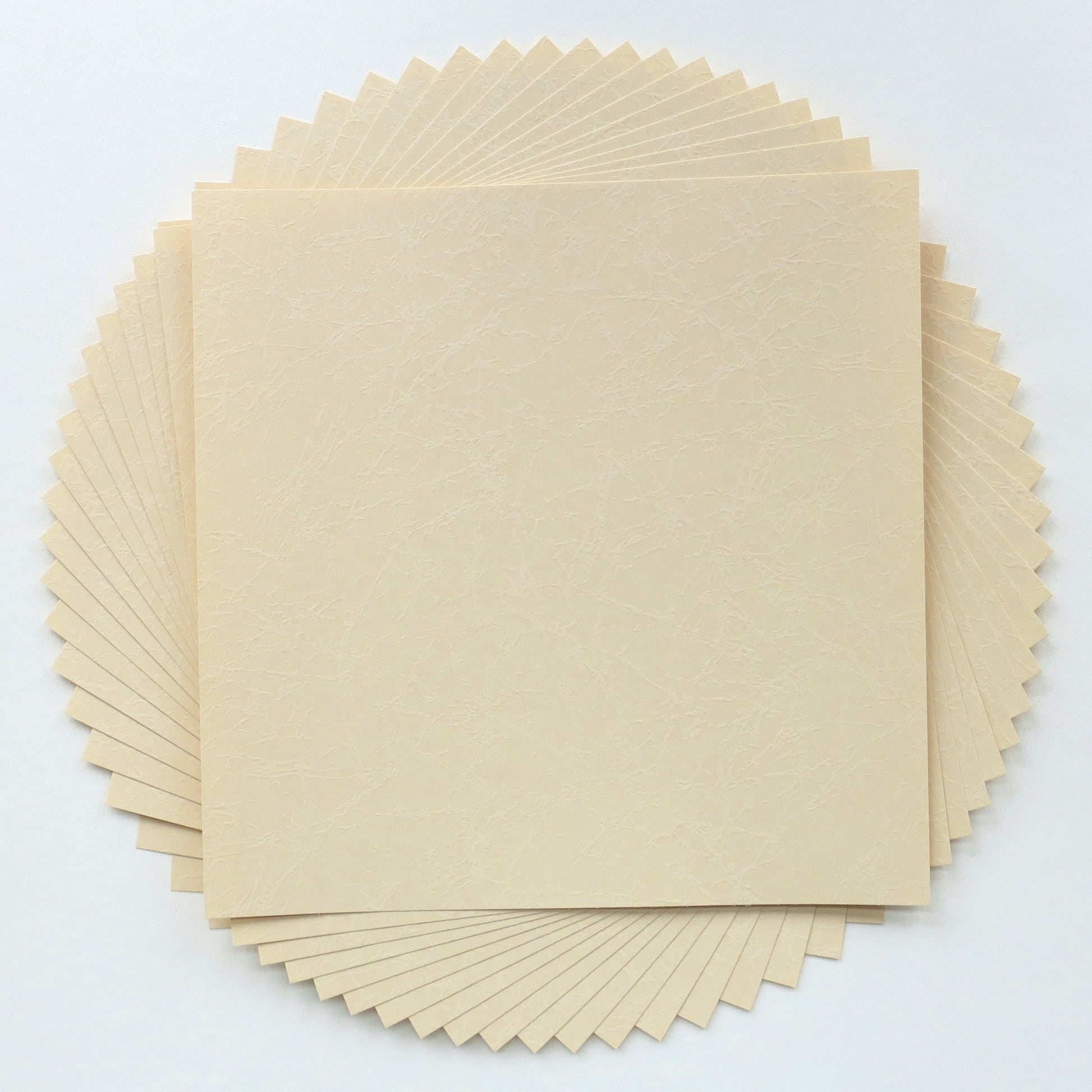 Pack of 20 Sheets 14x14cm Textured Leathac Rouketsu - Eggshell - washi paper - Lavender Home London