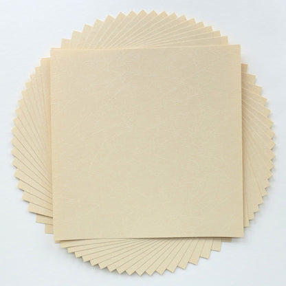 Pack of 20 Sheets 14x14cm Textured Leathac Rouketsu - Eggshell - washi paper - Lavender Home London