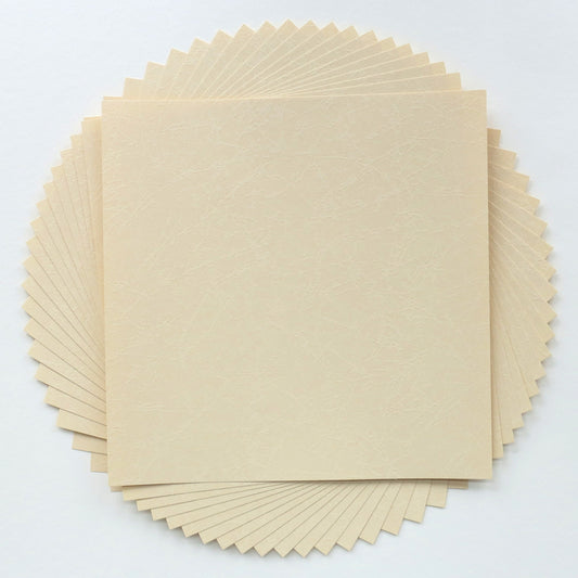 Pack of 20 Sheets 14x14cm Textured Leathac Rouketsu - Eggshell - washi paper - Lavender Home London