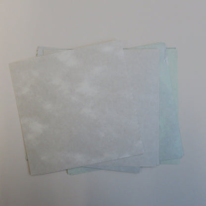 20 Sheets Green & Gold Themed Colours Yuzen Washi Origami Paper Mixed Patterns 14x14cm