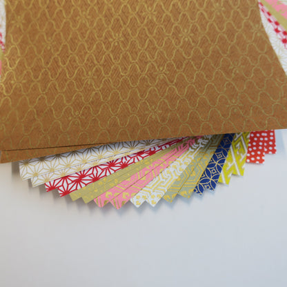 20 Sheets Geometric Patterned Pack 2 Yuzen Washi Origami Paper 14x14cm