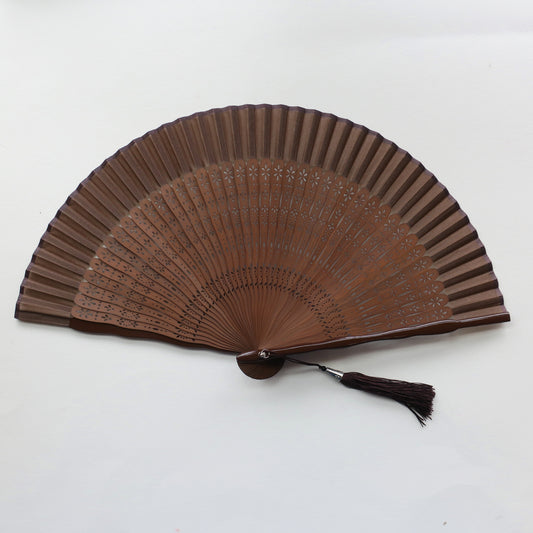 Japanese Hand Held Fan - Brown - Folding fan - Lavender Home London