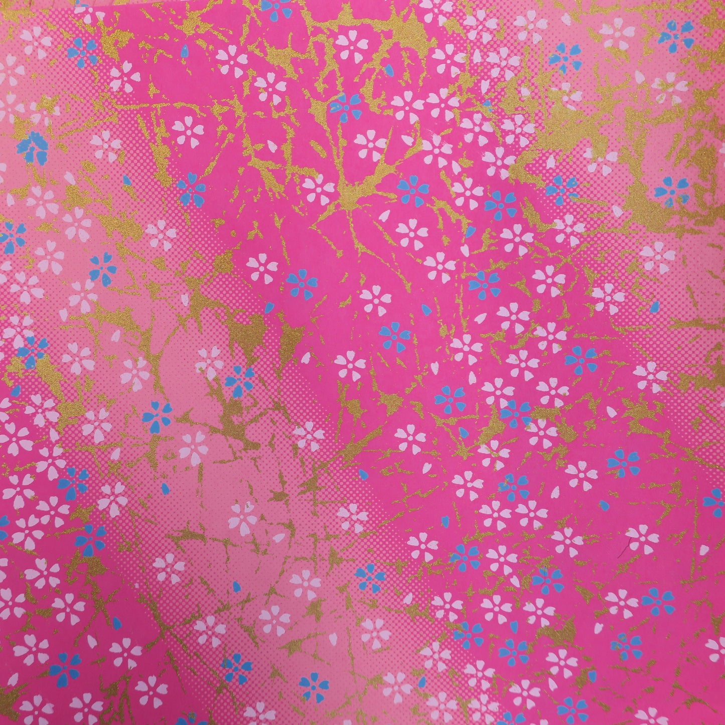 Paquet de 20 feuilles de papier origami Yuzen Washi 14x14 cm HZ-497 - Brume de fleurs roses