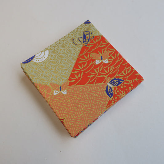Pack of 100 Sheets 7x7cm Yuzen Washi Origami Paper HZ-269 - Butterflies & Mixed Geometric