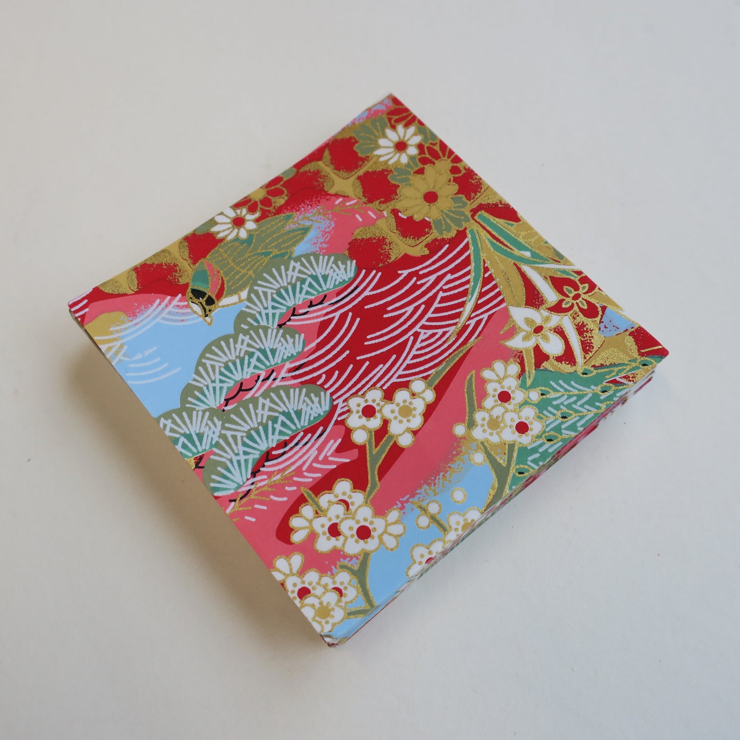Paquet de 100 feuilles de papier origami Yuzen Washi 7x7 cm HZ-275 - Paysage du début du printemps