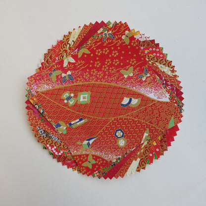 20 Sheets Red Themed Colours Washi Origami Paper Mixed Pack 14x14cm