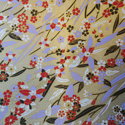 Paquete de 20 hojas de papel para origami Yuzen Washi de 14x14 cm HZ-537 - Rama lila