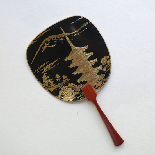 Uchiwa-fan Greeting Card - To-ji's Gojunoto 5 Story Pagoda - Cards - Lavender Home London