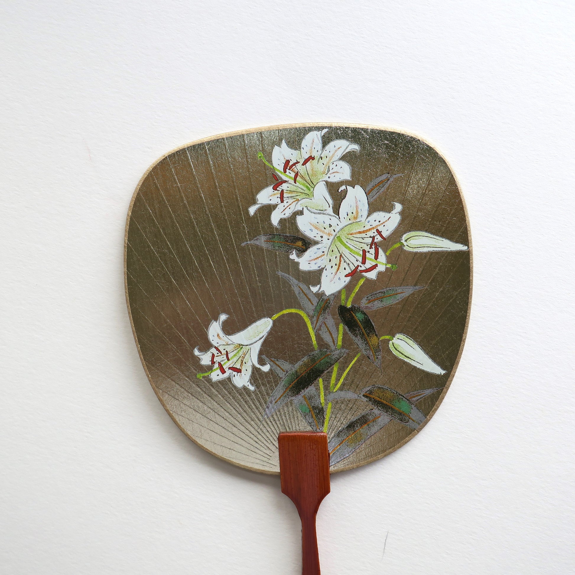 Uchiwa-fan Greeting Card - Blooming White Lily - Cards - Lavender Home London