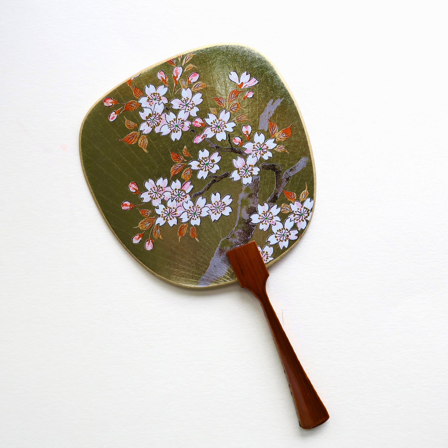 Uchiwa-fan Greeting Card - Blooming Sakura Tree in the Wind - Cards - Lavender Home London