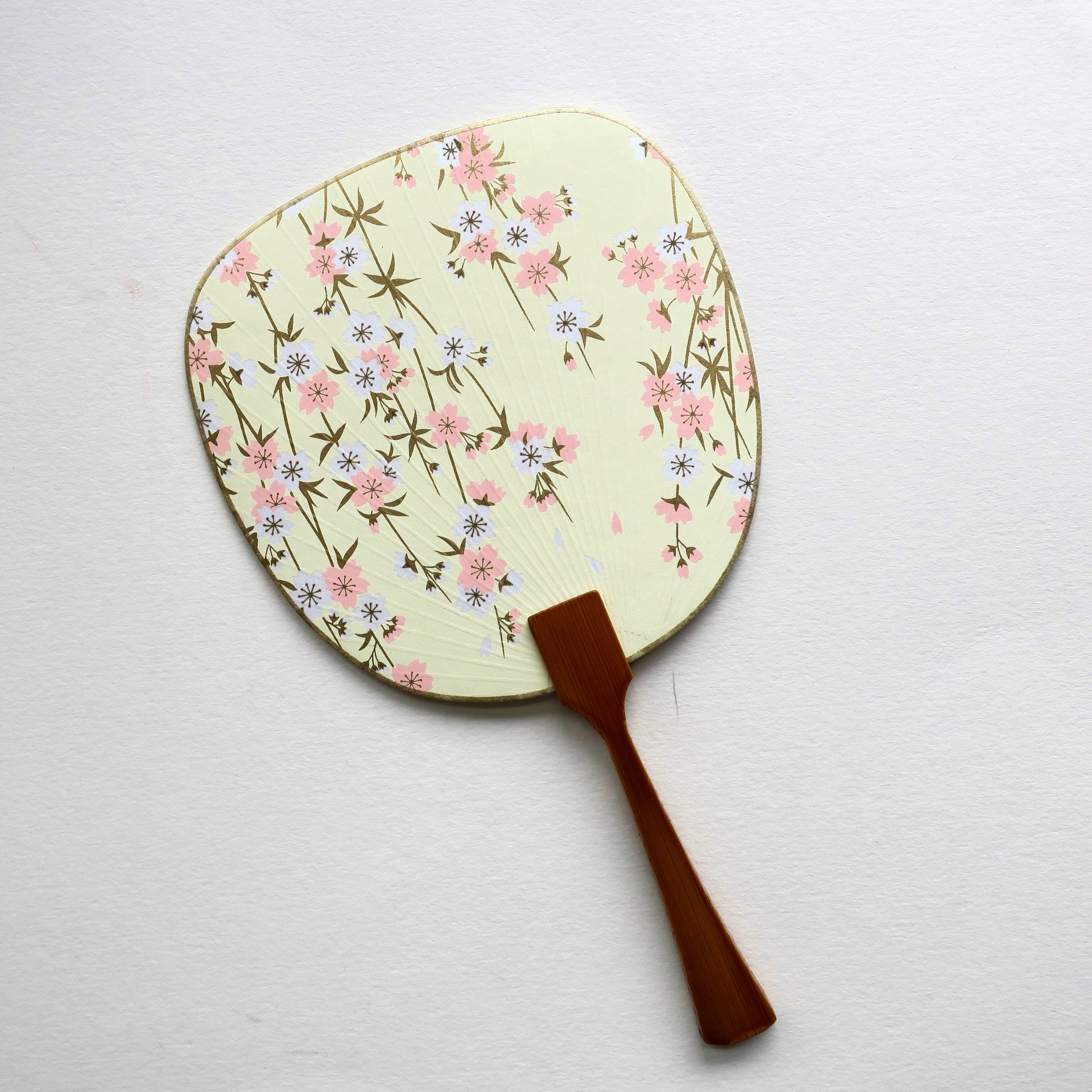 Uchiwa-fan Greeting Card - Hanging Pink and White Sukura Flowers - Cards - Lavender Home London