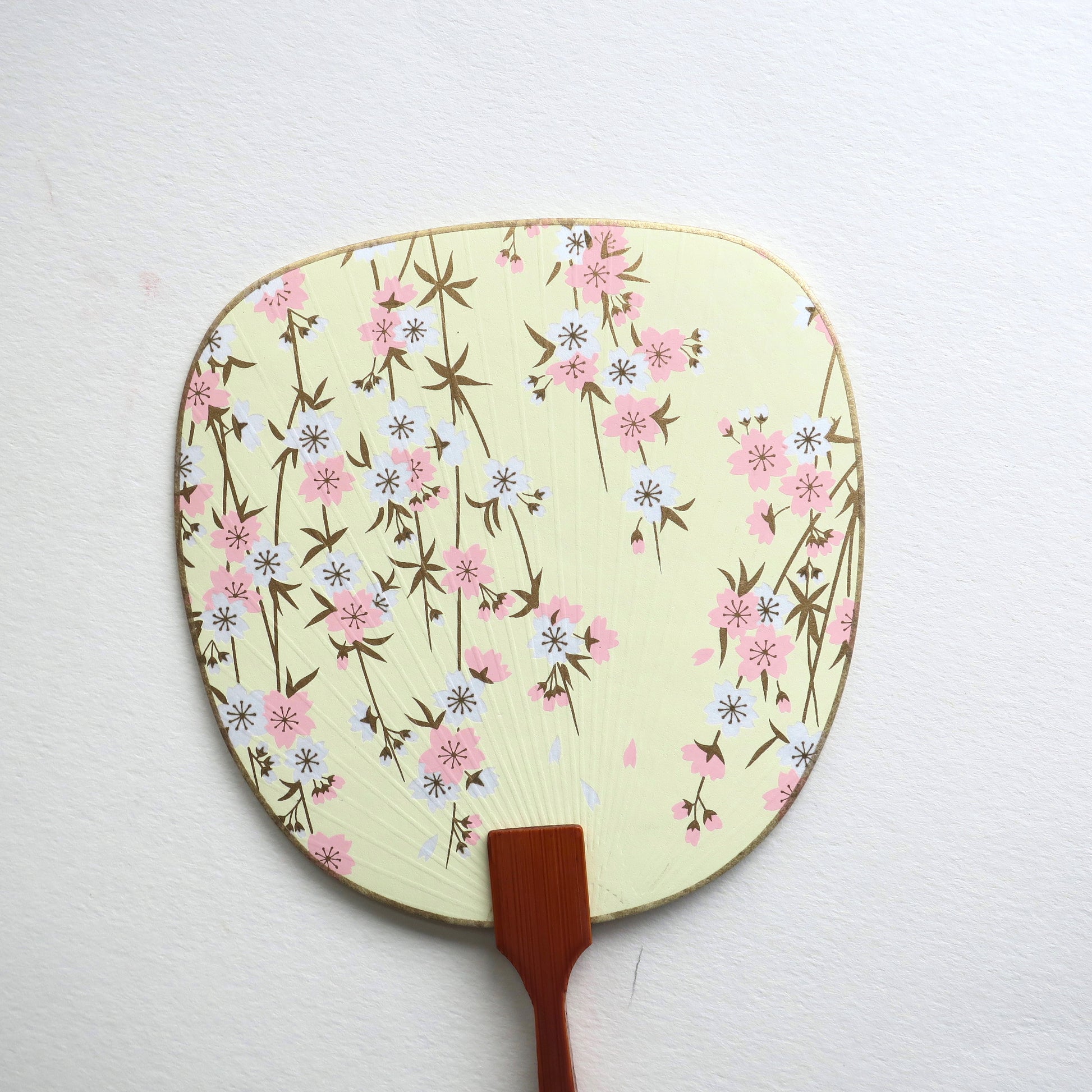 Uchiwa-fan Greeting Card - Hanging Pink and White Sukura Flowers - Cards - Lavender Home London