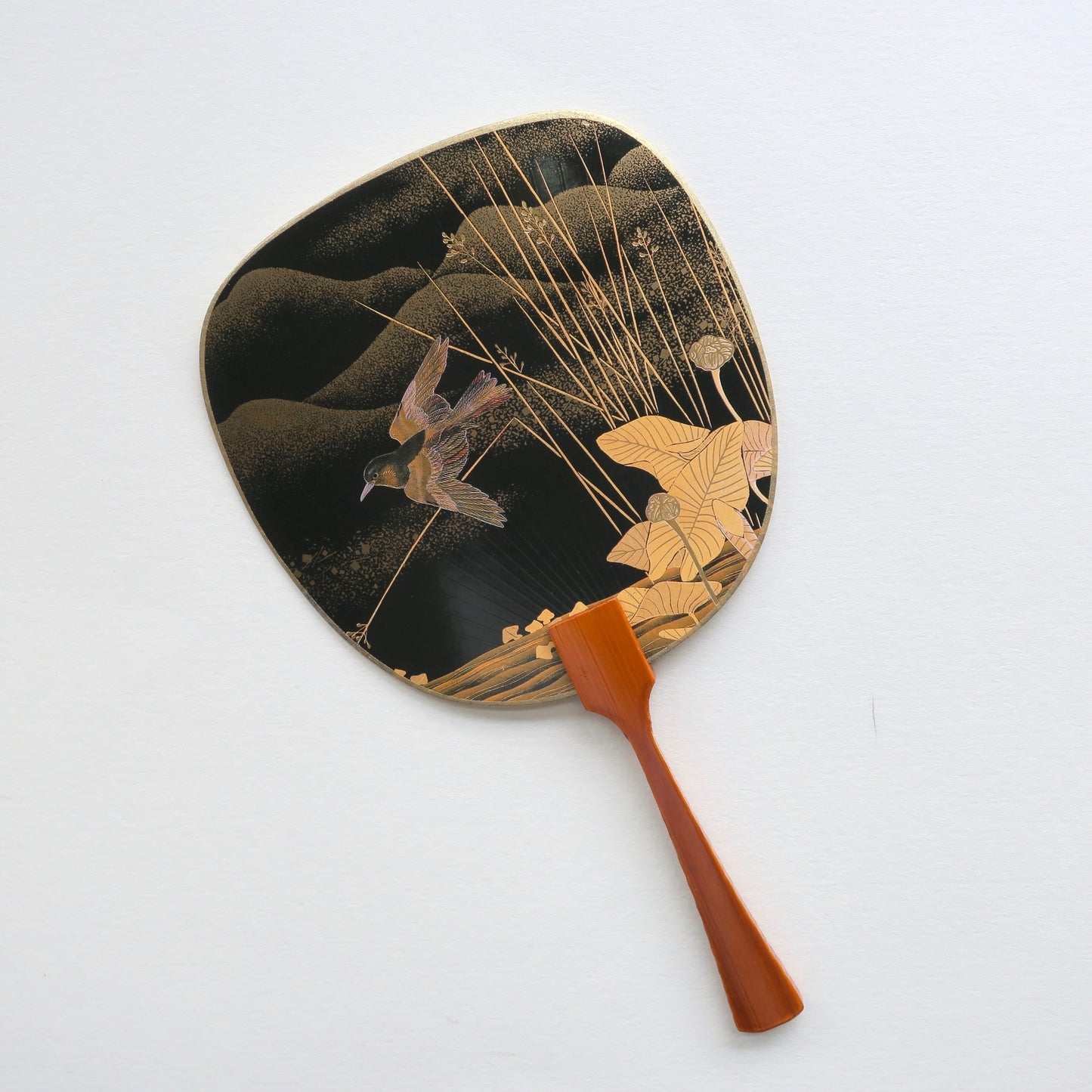 Uchiwa-fan Greeting Card - Swallow Flying Through the Mountain Fields - Cards - Lavender Home London