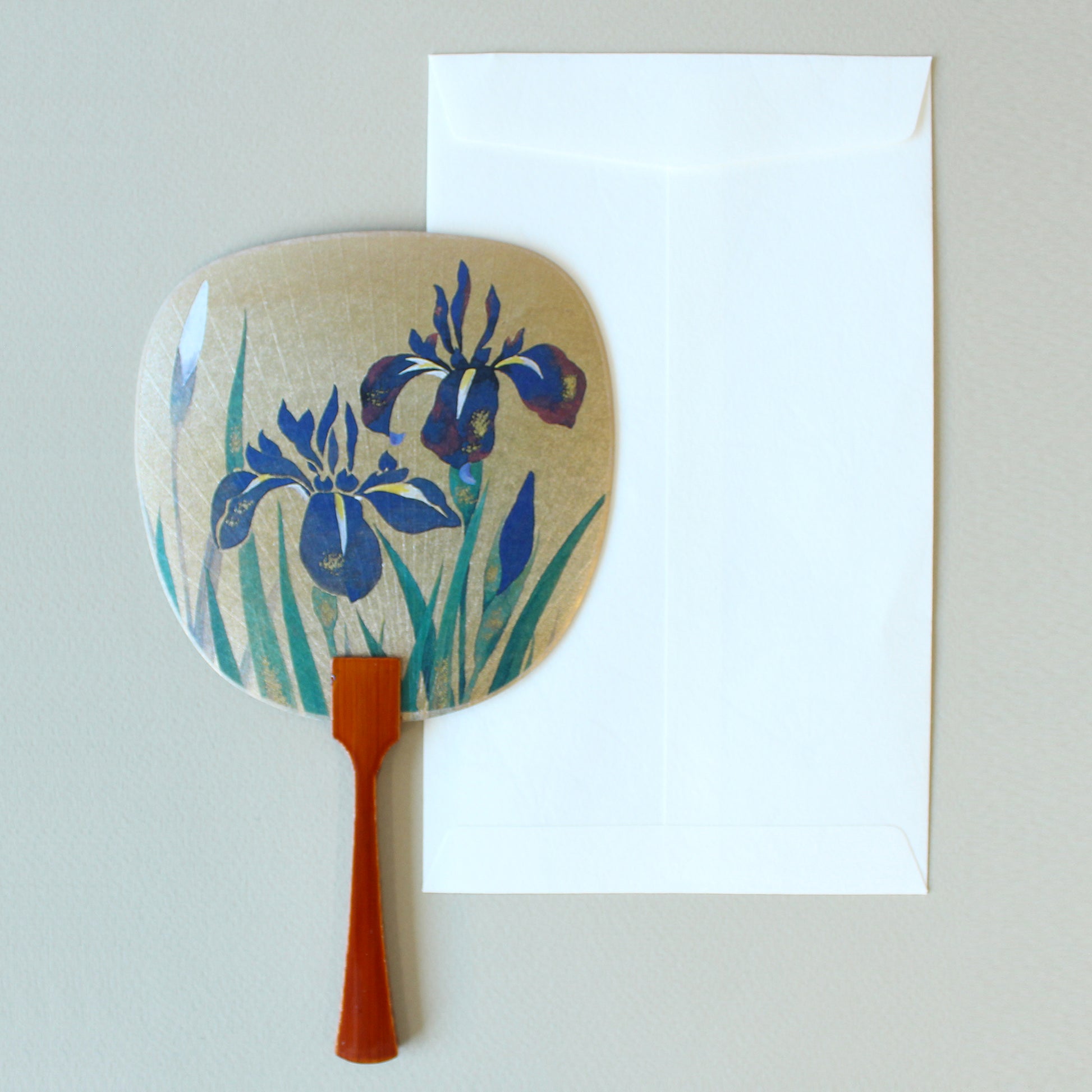 Uchiwa-fan Greeting Card - Iris - Cards - Lavender Home London