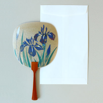 Uchiwa-fan Greeting Card - Iris - Cards - Lavender Home London