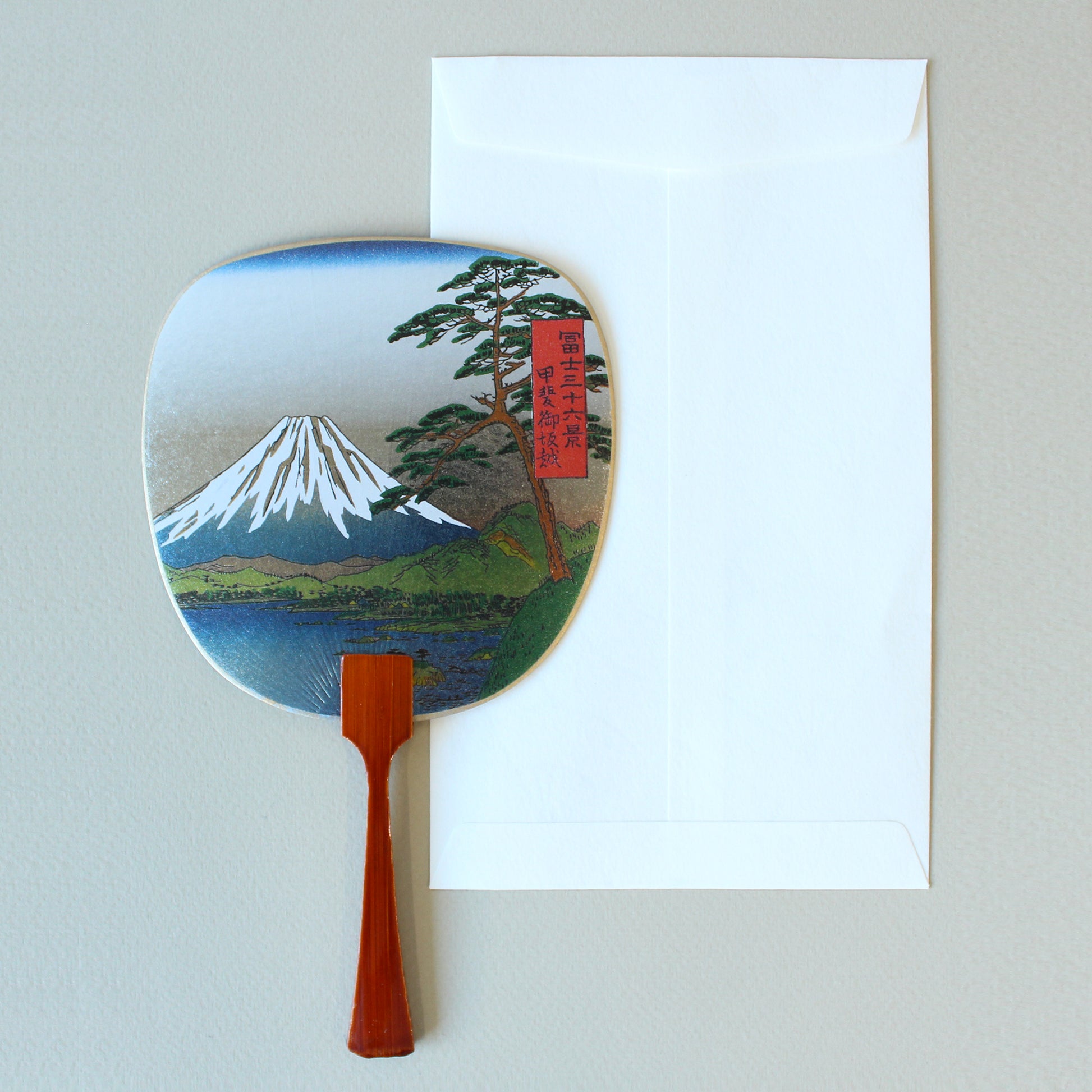 Uchiwa-fan Greeting Card - Mount Fuji Pine - Cards - Lavender Home London