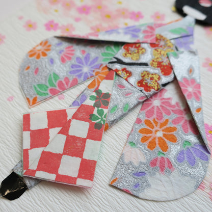 Handmade Origami Geisha Kimono Doll Greeting Card - C