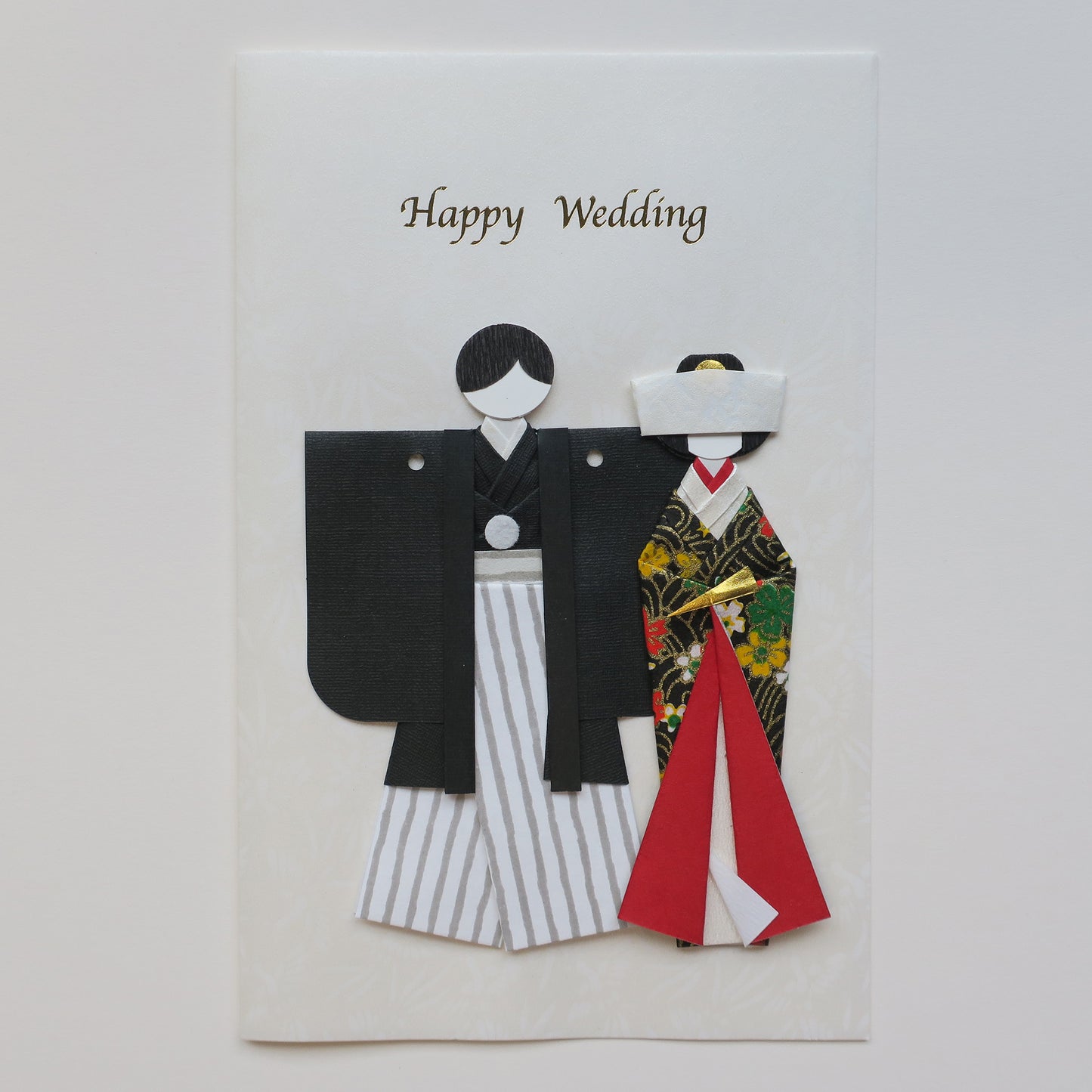 Handmade Origami Kimono Doll Wedding Card - A