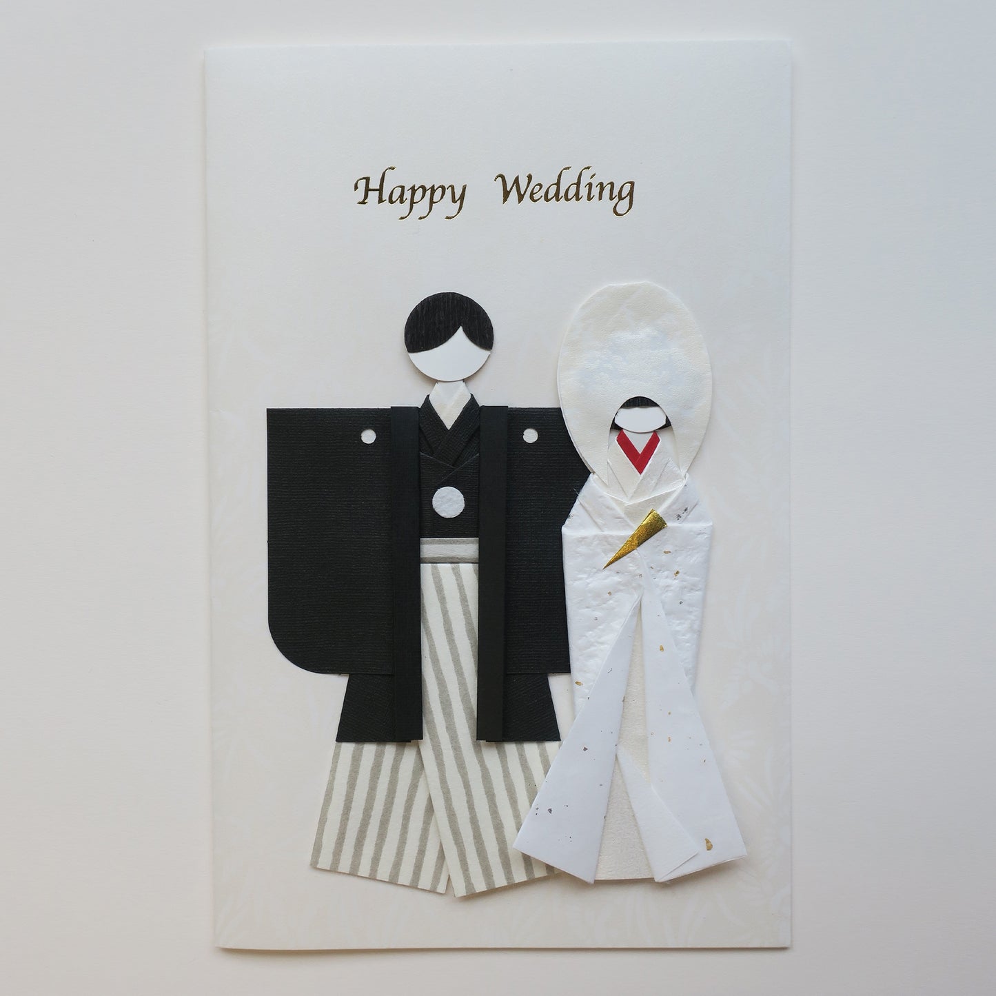 Handmade Origami Kimono Doll Wedding  Card - B