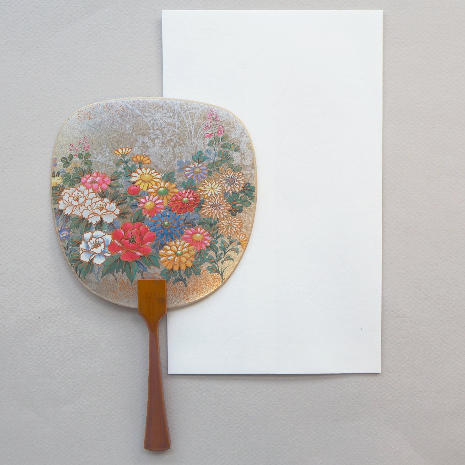 Uchiwa-fan Greeting Card - Flower Garden - Cards - Lavender Home London
