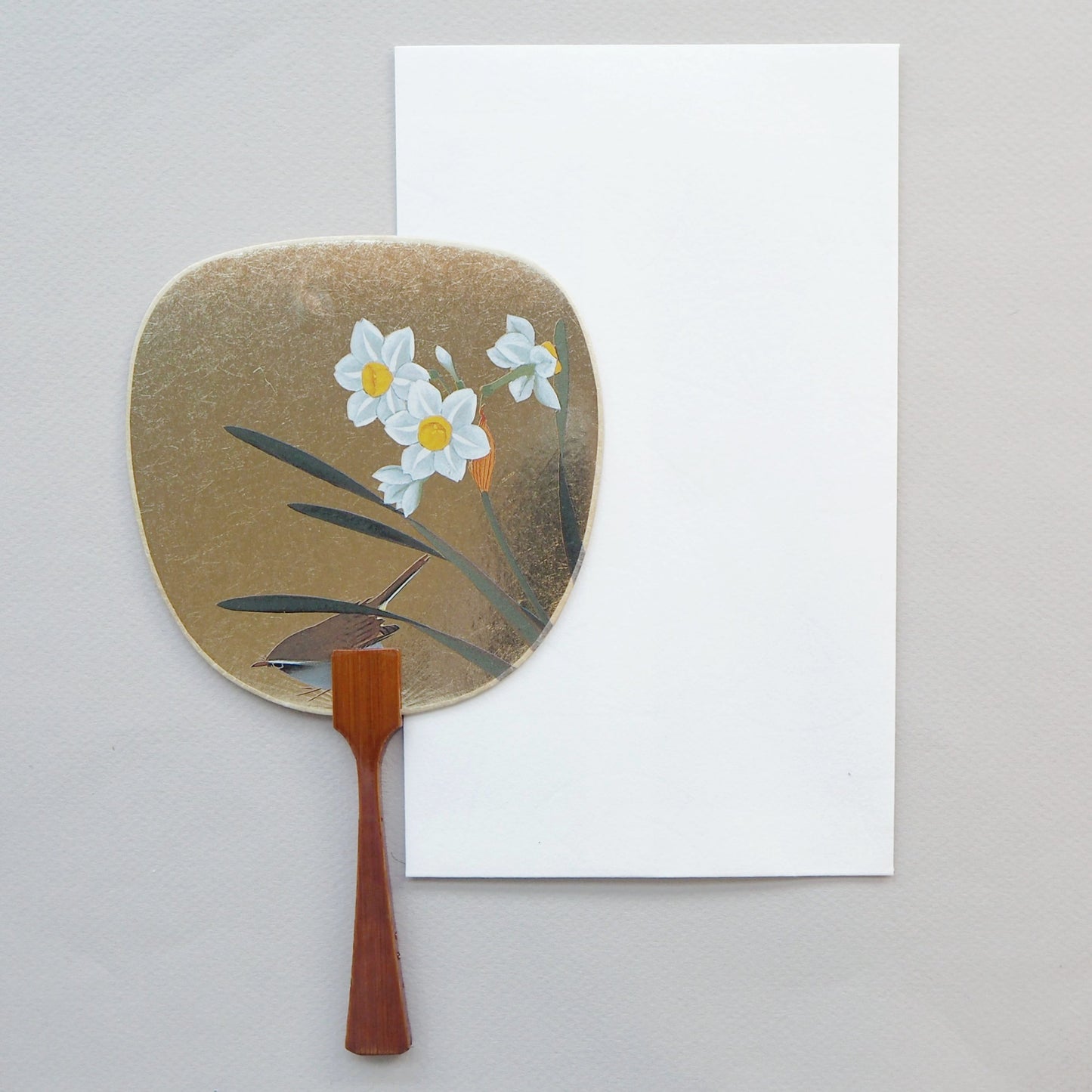 Uchiwa-fan Greeting Card - Daffodils - Cards - Lavender Home London