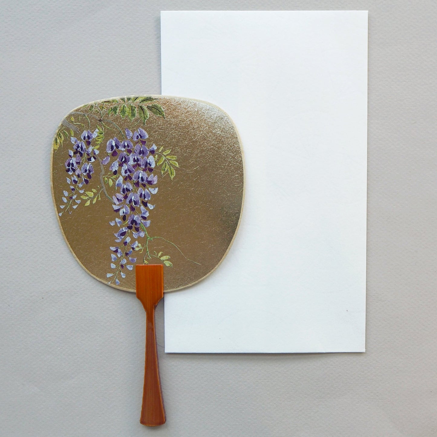 Uchiwa-fan Greeting Card - Japanese Wisteria Floribunda - Cards - Lavender Home London