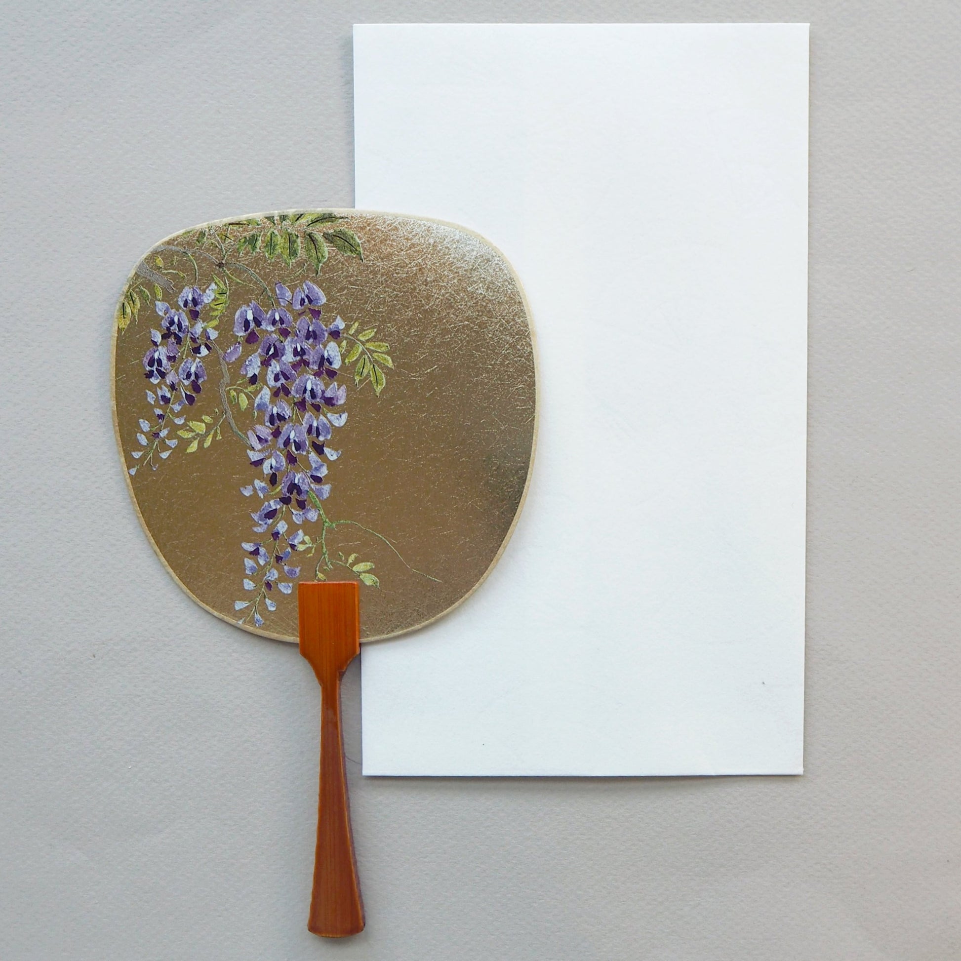 Uchiwa-fan Greeting Card - Japanese Wisteria Floribunda - Cards - Lavender Home London