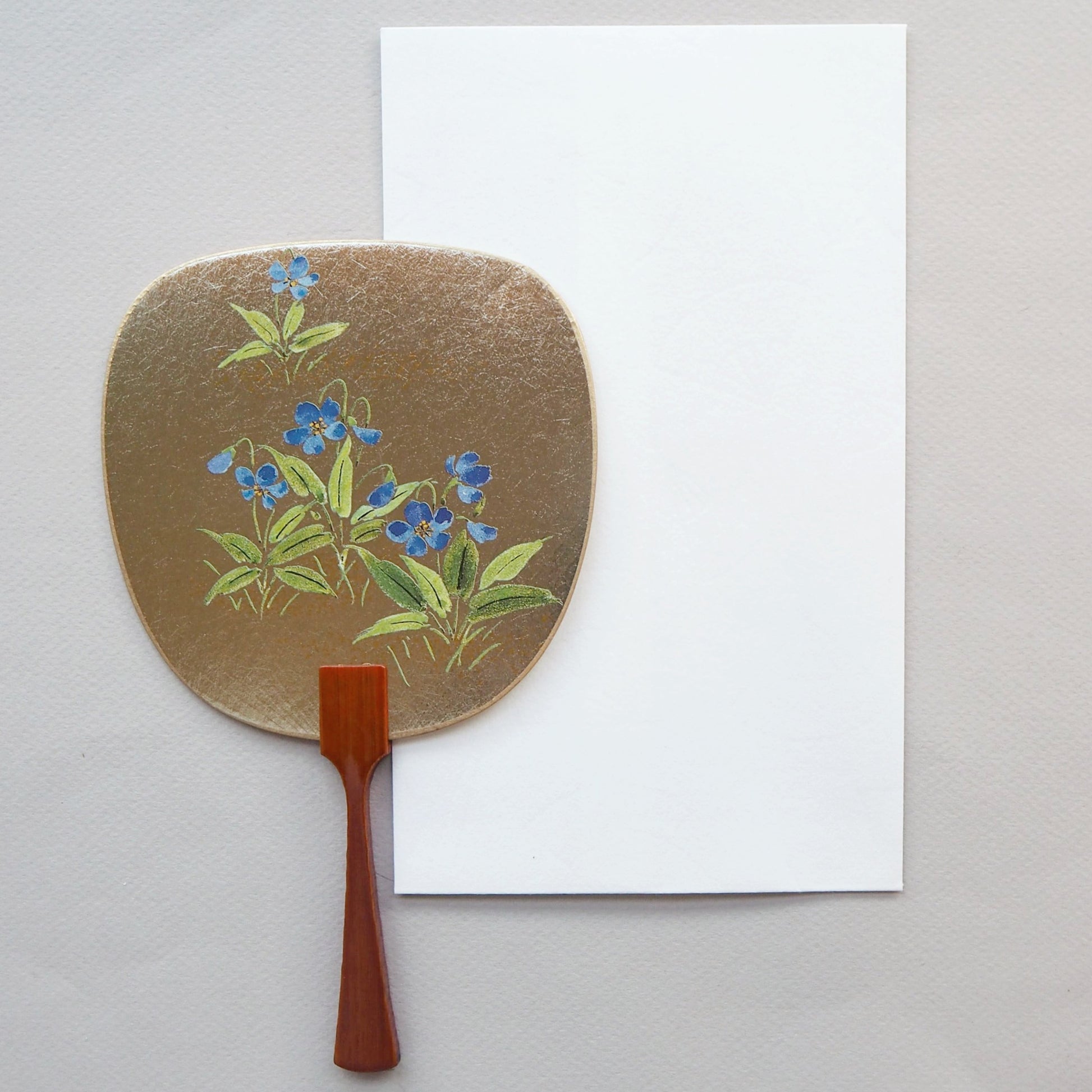 Uchiwa-fan Greeting Card - Blue Violets - Cards - Lavender Home London