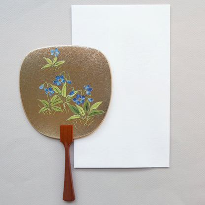 Uchiwa-fan Greeting Card - Blue Violets - Cards - Lavender Home London