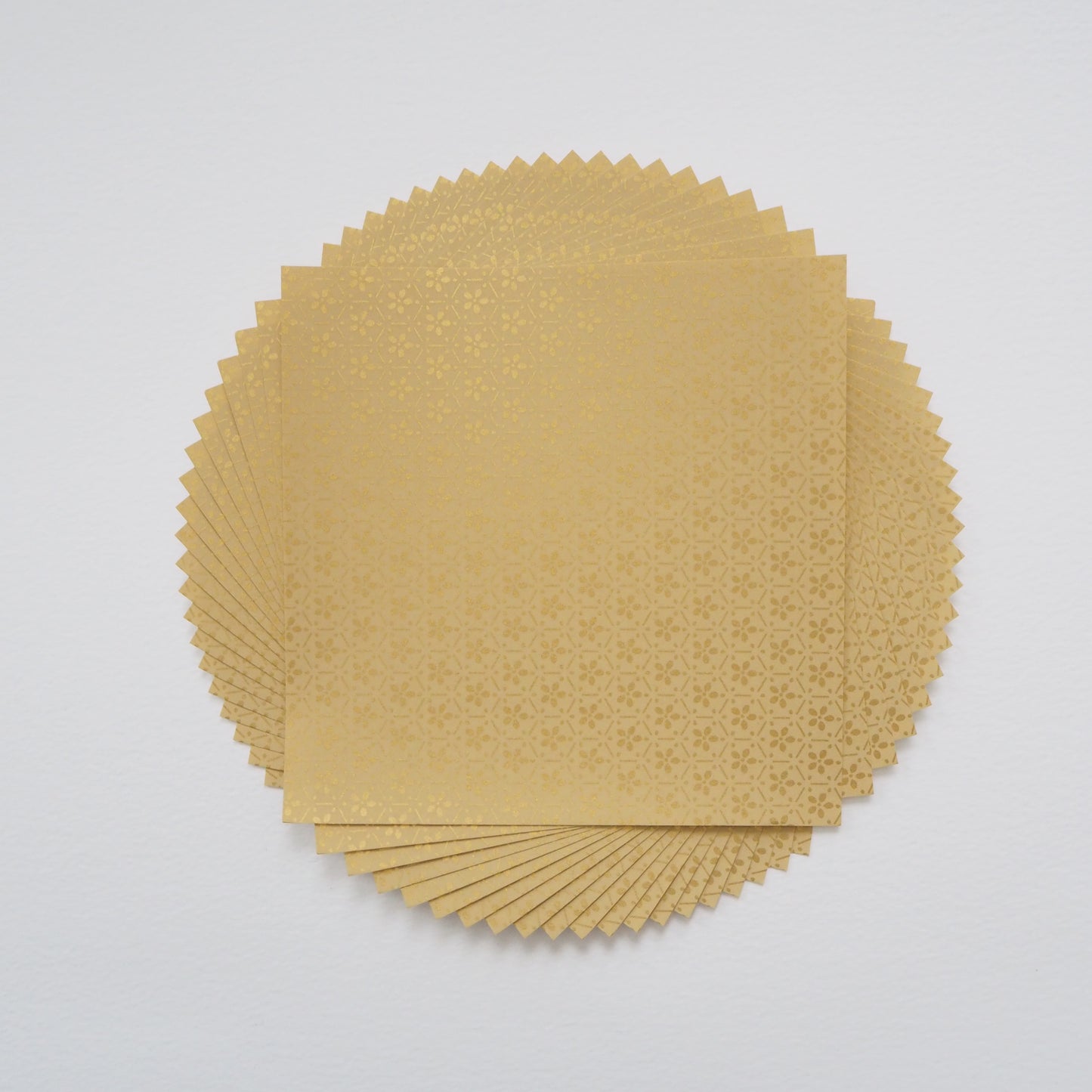 Pack of 20 Sheets 14x14cm Yuzen Washi Origami Paper HZ-181 - Gold Tortoiseshell Sakura