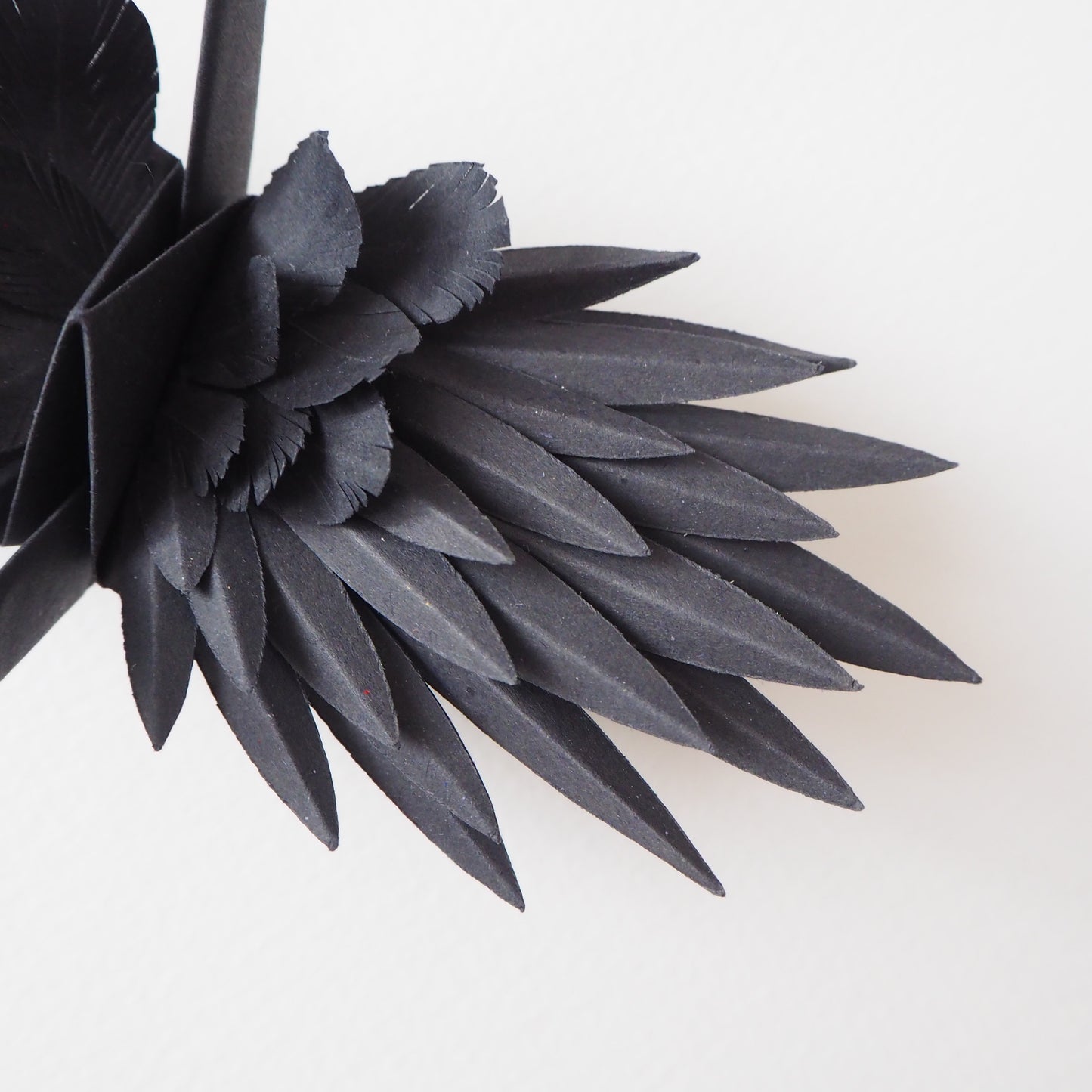Origami Feathered Crane - Black