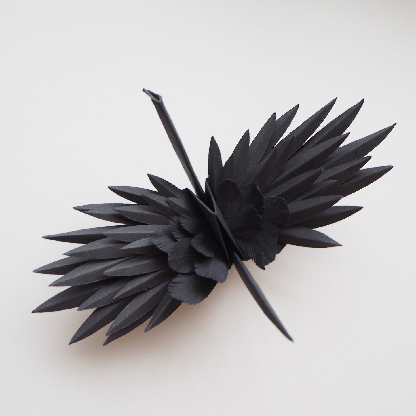 Origami Feathered Crane - Black