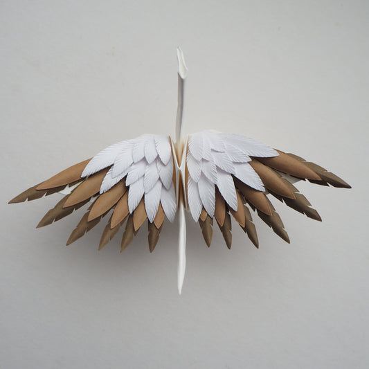 Origami Feathered Crane - Desert