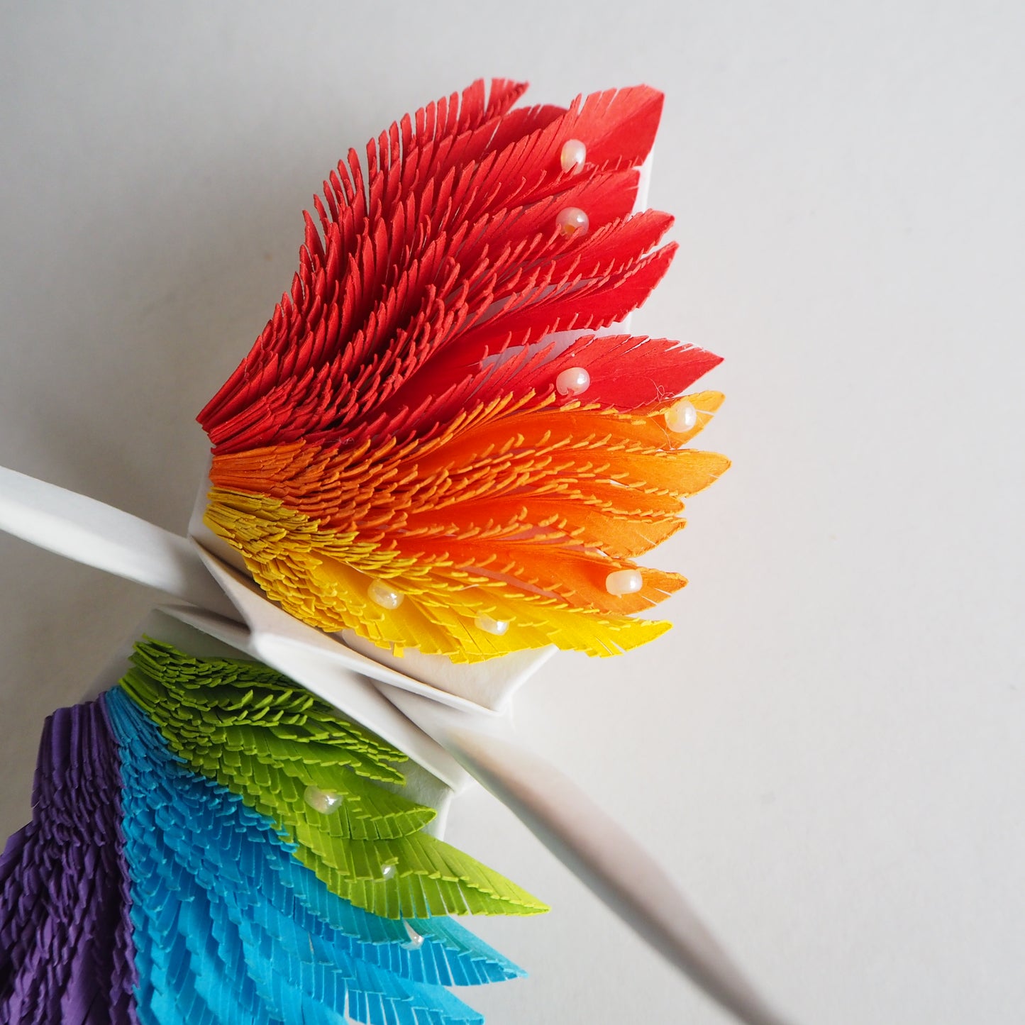 Grulla Emplumada De Origami - Arco Iris