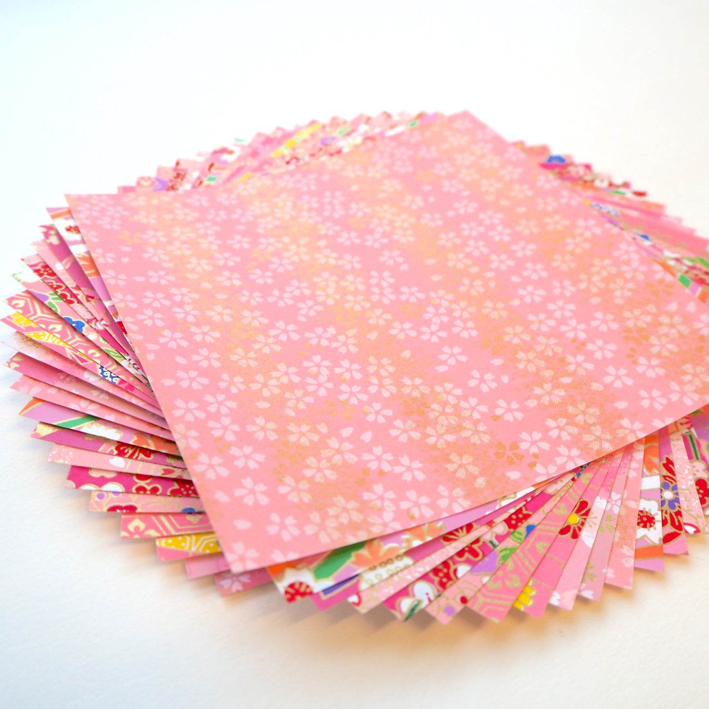 20 Sheets Pink Themed Colours Washi Origami Paper Mixed Pack 14x14cm