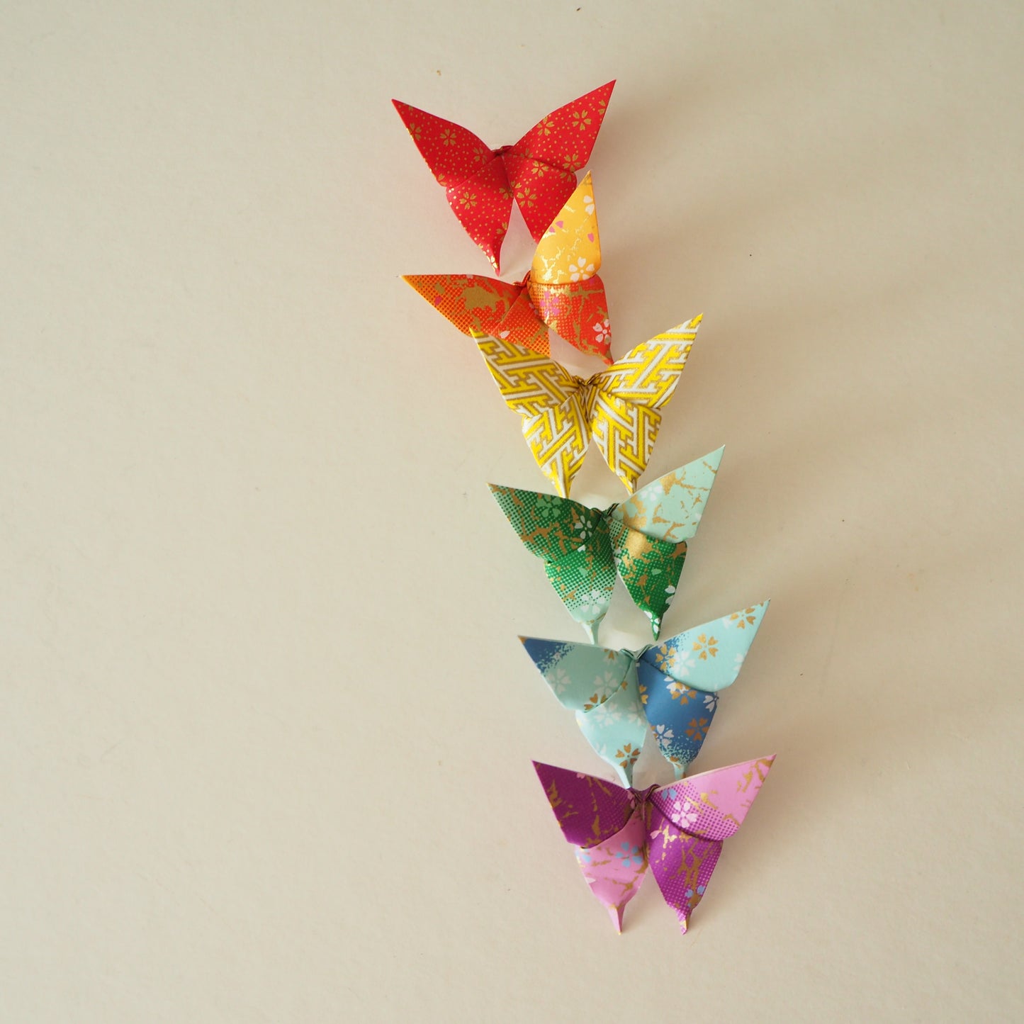 Pack of 12 Rainbow Origami Paper Butterflies - Small