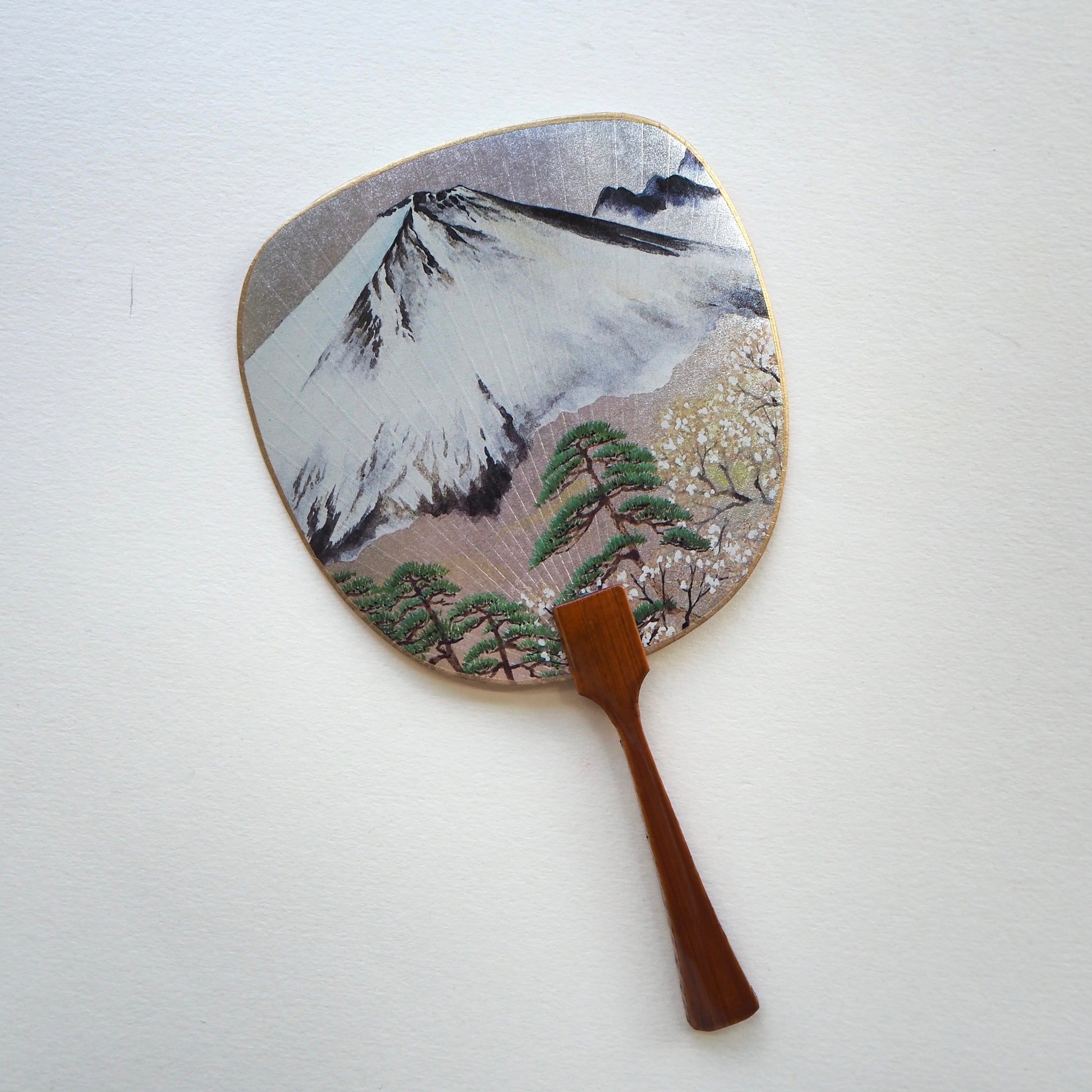 Uchiwa-fan Greeting Card - Mount Fuji and the Pine Trees - Cards - Lavender Home London