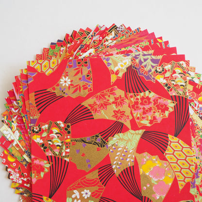 20 Sheets Red Themed Colours Washi Origami Paper Mixed Pack 14x14cm