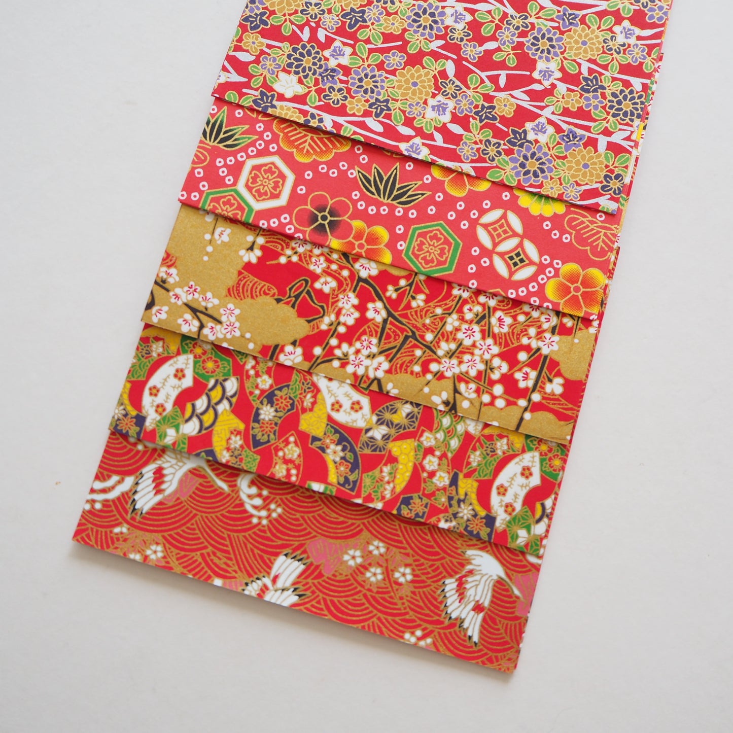 20 Sheets Red Themed Colours Washi Origami Paper Mixed Pack 14x14cm