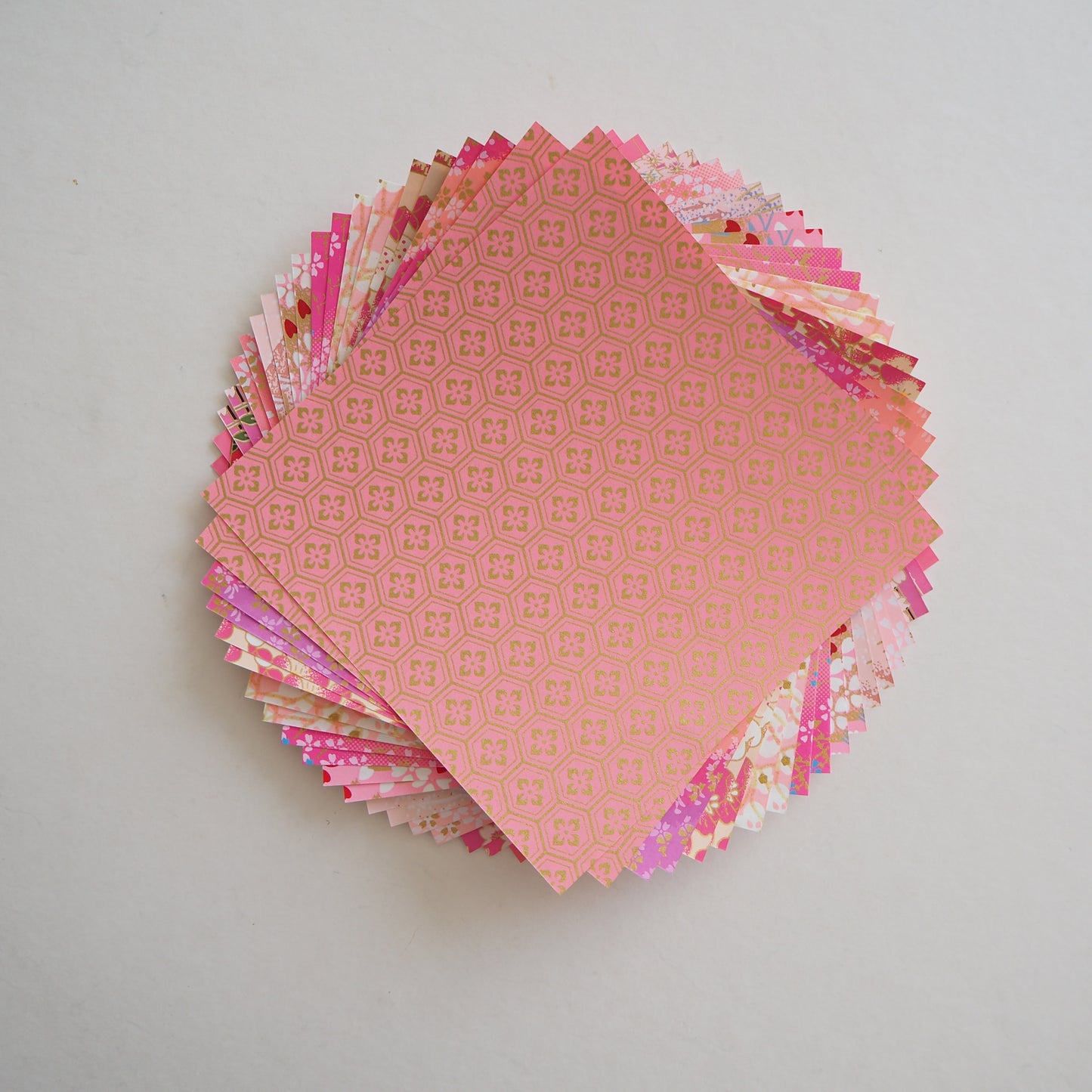 20 Sheets Pink Themed Colours Washi Origami Paper Mixed Pack 14x14cm