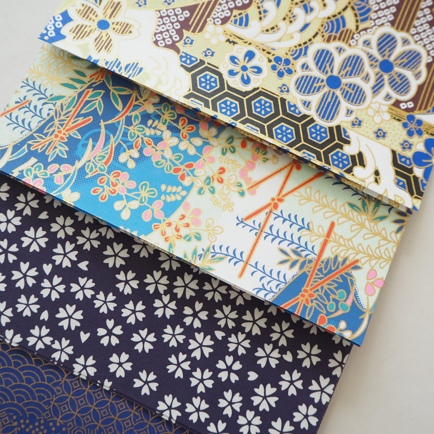 20 Sheets Blue Themed Colours Washi Origami Paper Mixed Pack 14x14cm
